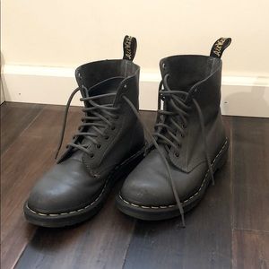 Grey doc martens